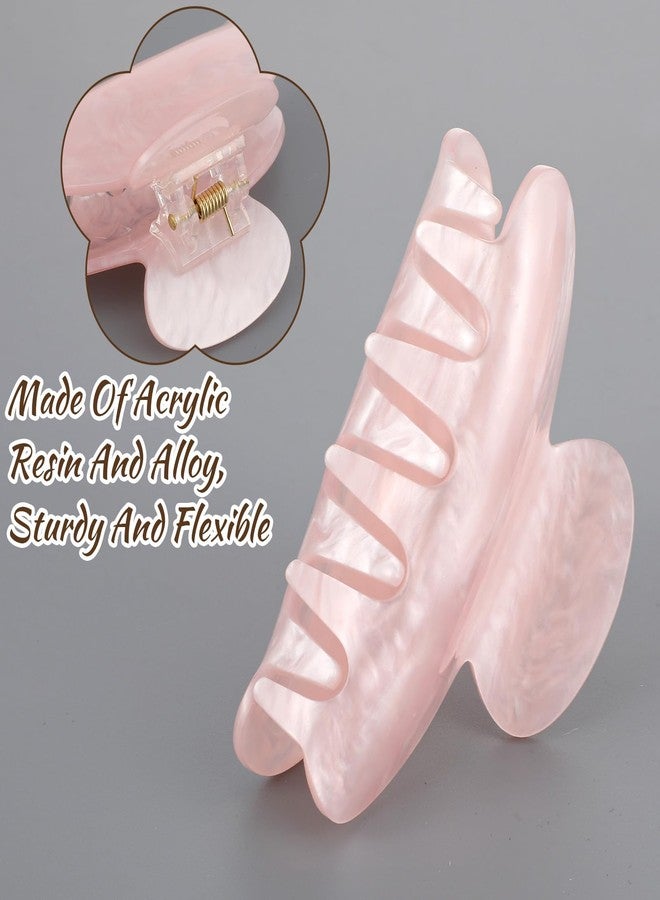 Shimmeroo 2PCS Acrylic Claw Clips for Women, 3 Inch Elegant French Claw Clips Durable Nonslip Exquisite Barrettes Hair Accessories for Thick & Medium Thin Hair Updos Buns(1 Pink, 1 Beige) - Image 5