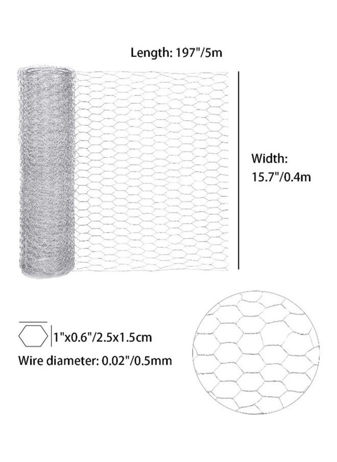 Wire Mesh Hexagonal with Compact Holes Silver