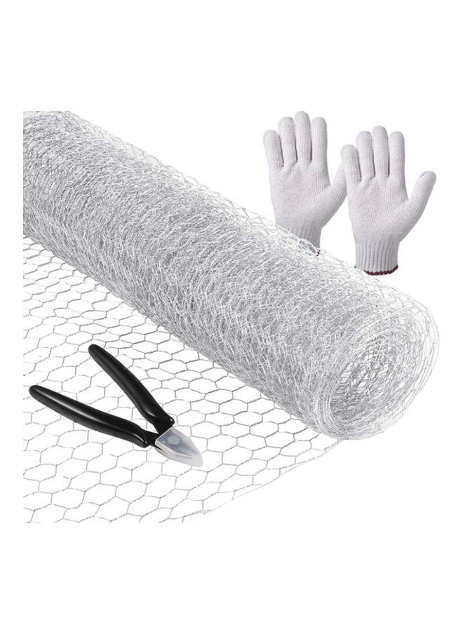 Wire Mesh Hexagonal with Compact Holes Silver