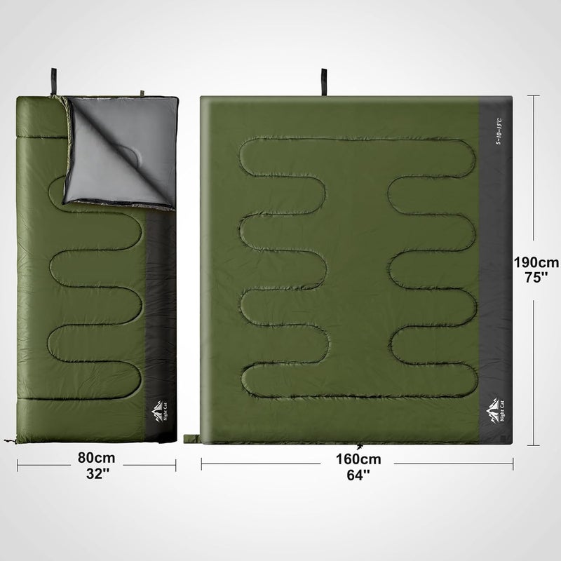 Night Cat Camping Sleeping Bag for Adults 3 Seasons Portable Lightweight Backpacking Hiking Traveling Indoor Outdoor Temperature 5-15℃ 2.6x6.3ft Switch to a Quilt or Blanket - Image 2