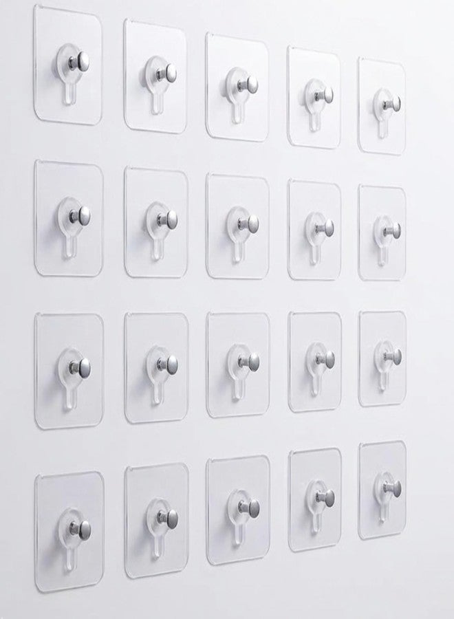 RENVA 10 PCS Adhesive Hooks Kitchen Wall Hooks,Heavy Duty 10 Kilograms(Max) Nail Free Sticky Hangers with Stainless Hooks Waterproof and Oilproof Reusable Utility Towel Bath Hook (Photoframe Hook, 10) - Image 1