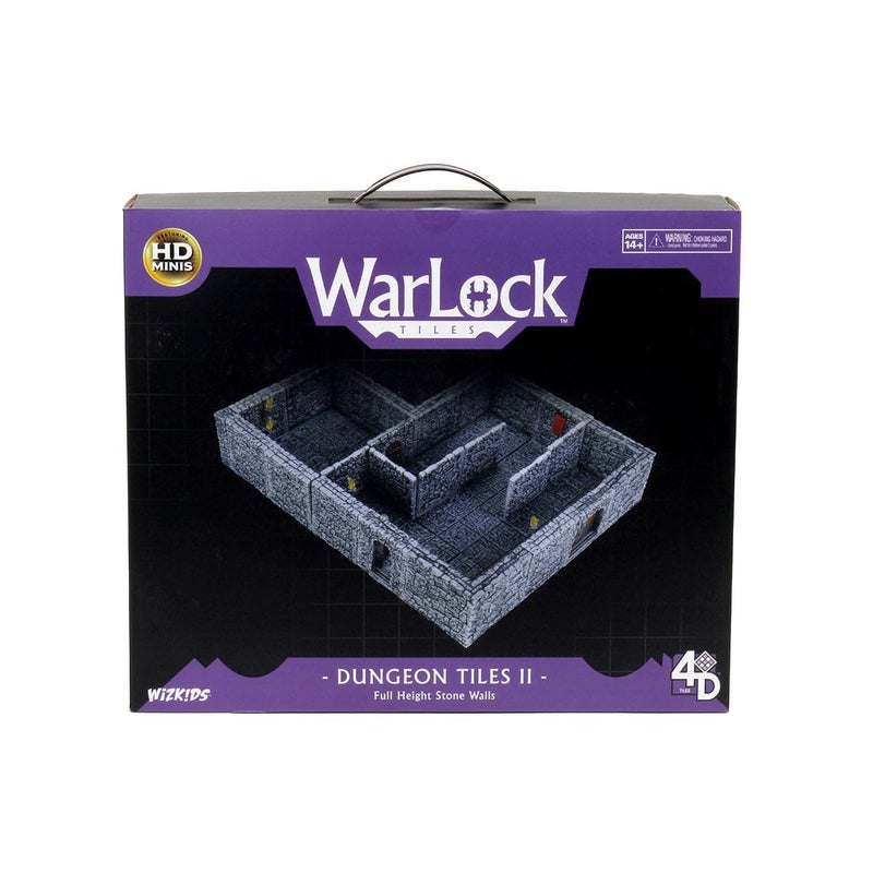 WizKids Warlock Tiles: Base Set â€“ Dungeon Tiles II Full Height Stone Walls - Image 1