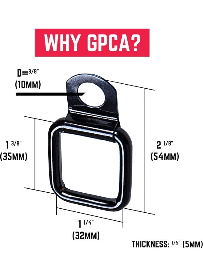 GPCA Tie Down D Ring Set, Easy-to-Install Truck Tie Downs, Compatible with Cargo Cover Mounts, Heavy-Duty Jeep Wrangler Accessories for Pickups, Trailers, Truck, Trailer, Camper, Boat & More, 6 Pack - Image 4
