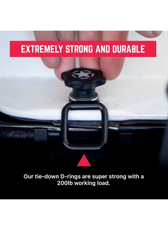 GPCA Tie Down D Ring Set, Easy-to-Install Truck Tie Downs, Compatible with Cargo Cover Mounts, Heavy-Duty Jeep Wrangler Accessories for Pickups, Trailers, Truck, Trailer, Camper, Boat & More, 6 Pack - Image 5