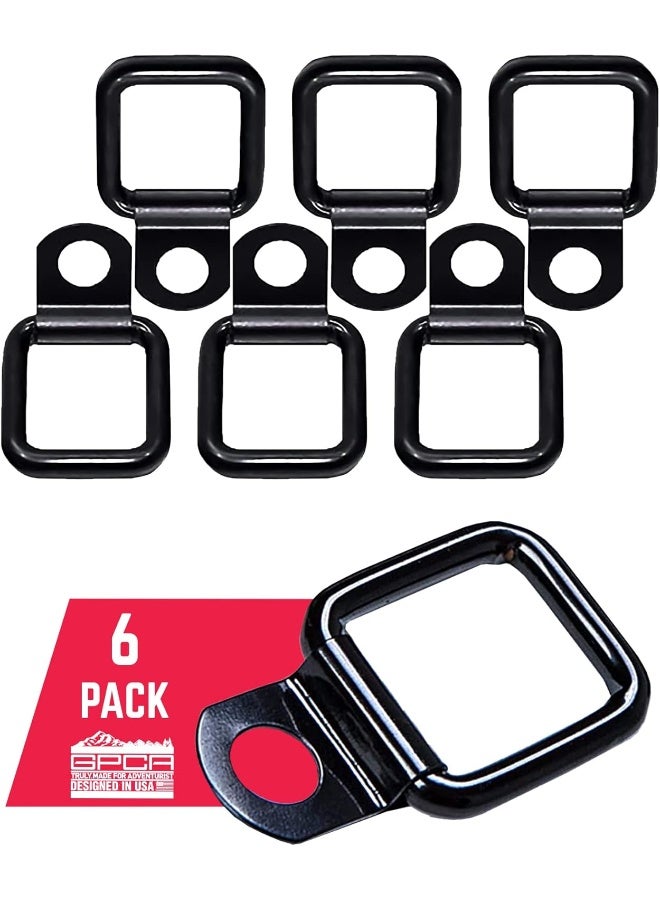 GPCA Tie Down D Ring Set, Easy-to-Install Truck Tie Downs, Compatible with Cargo Cover Mounts, Heavy-Duty Jeep Wrangler Accessories for Pickups, Trailers, Truck, Trailer, Camper, Boat & More, 6 Pack - Image 2