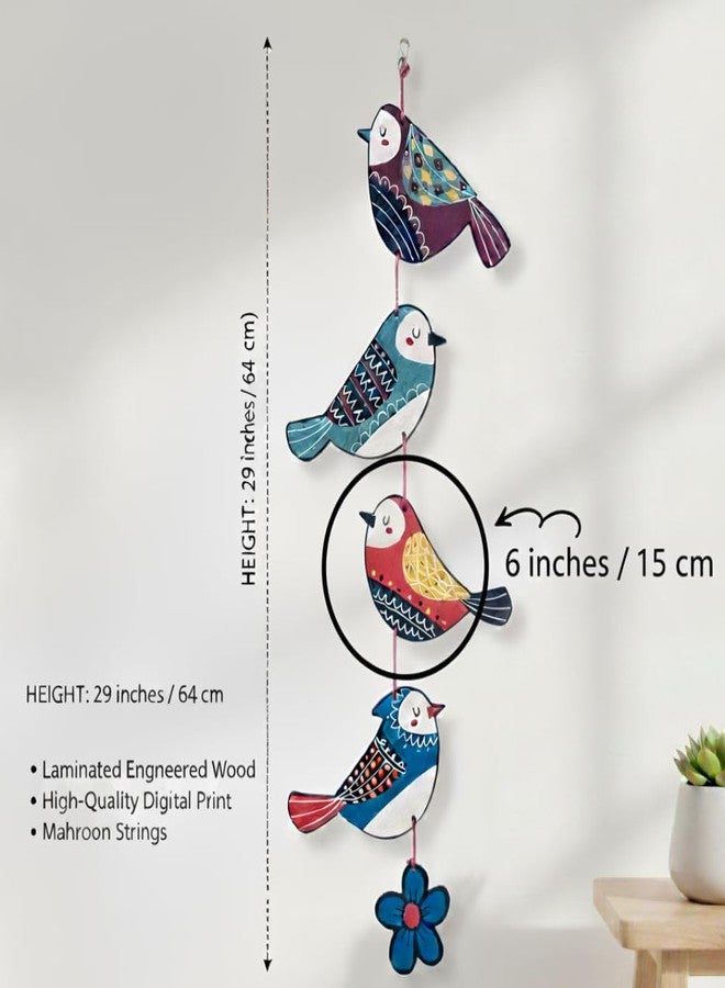 DECORIQUE Colorful Birds Wall Hanging Decoration for Living Room Multicolour Wall Decoration 3.5 mm MDF Engineered Wood Door Hanging Accent for Home Bedroom and Office uses - Image 5