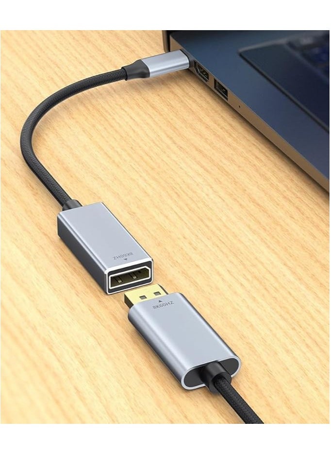 erorex USB C to DisplayPort Cable, (8K@60Hz 2K@240Hz or 4K@144Hz), Uni-Directional USB Type C to DP Cable Cord HDR, for iPhone 15 Pro/Max, MacBook Pro/Air  - Image 3
