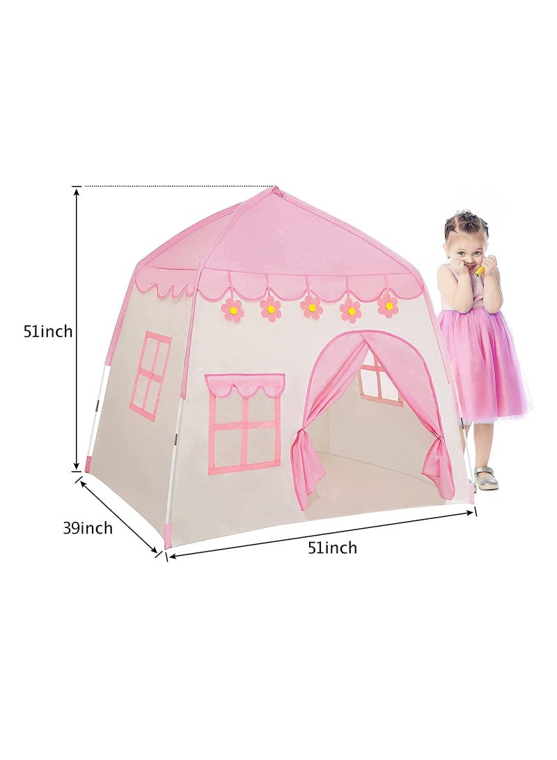 Jacone Princess Tent Girls Playhouse Kids Castle Play Tent for Children Indoor and Outdoor Play, 51’’ x 40’’ x 51’’ (LxWxH) - Image 5