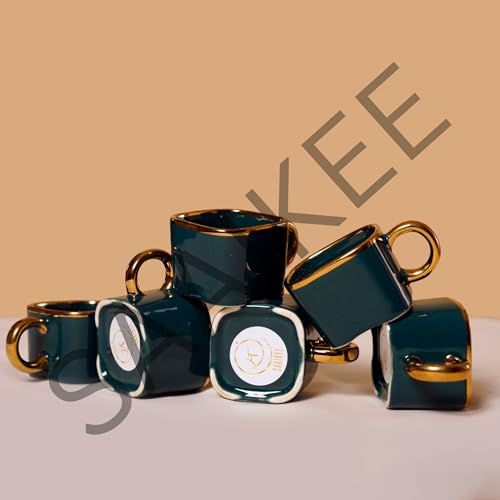 Saaikee Tea Cup Set of 6 | Coffee Cup Set of 6 | Porcelian Cup Set | Tea Cup Set | Coffee Cup Set of 6 | Ideal for Gifting and Perfect for Home & Office (140 ml) - Image 2