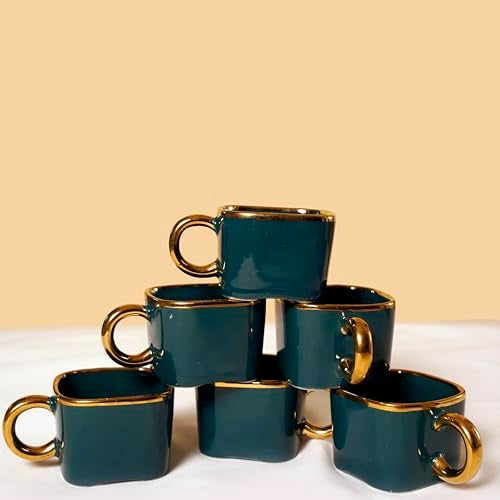Saaikee Tea Cup Set of 6 | Coffee Cup Set of 6 | Porcelian Cup Set | Tea Cup Set | Coffee Cup Set of 6 | Ideal for Gifting and Perfect for Home & Office (140 ml) - Image 1