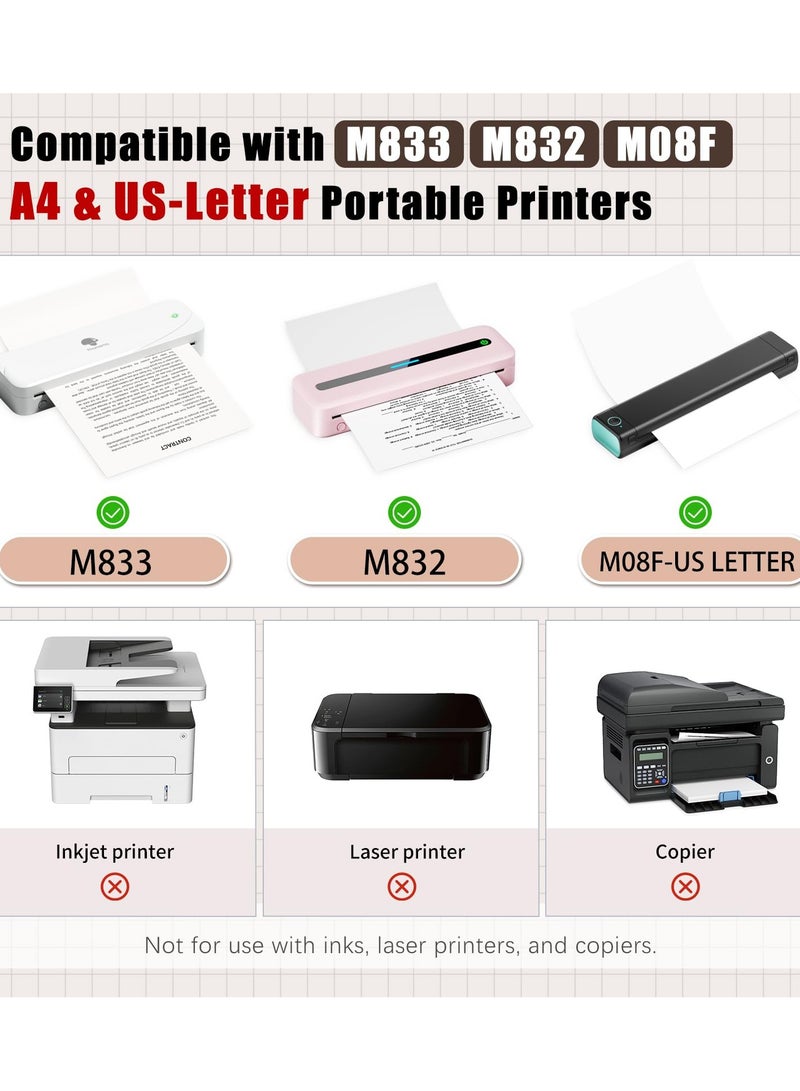 A4 Thermal Paper, 210 x 297 mm Folding Black Mark Thermal Paper for A4 Portable Thermal Printer, compatible with portable letter thermal printer, 8.27×11.69” Size, Compatible with M08F-Letter M832 M - Image 2