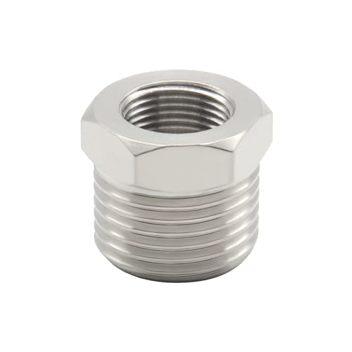 Fitvell Nickel Plated Brass Reducer Faucet Adapter G 1/2 Male to 3/8 Female Compression Pipe Fitting Water Supply Line Adapter with Gaskets for Kitchen Bathroom Plumbing Pipe Connector (Pack of 4) - Image 2