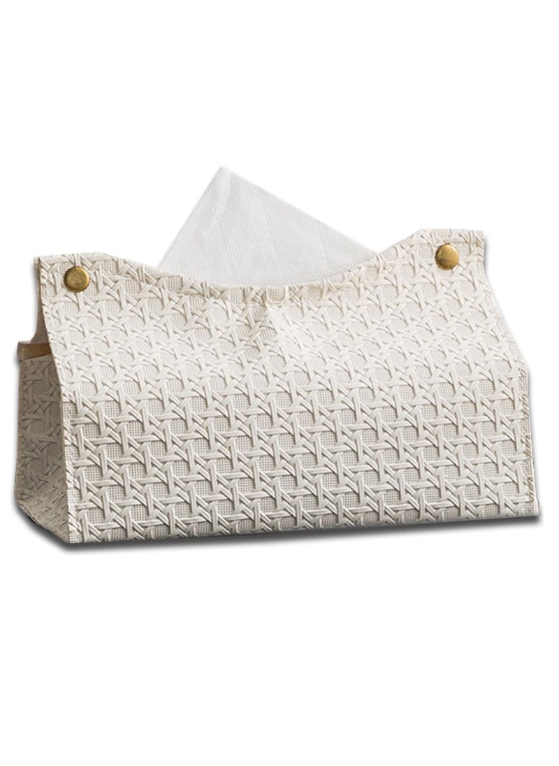 Decorhills Leather Tissue Box Rectangle | Long Tissue Box Cover | Tissue Box Holder | Faux Leather Tissue Box Cover Rectangular | Tissue Holder for Bathroom | Car Tissue Holder  - Image 1