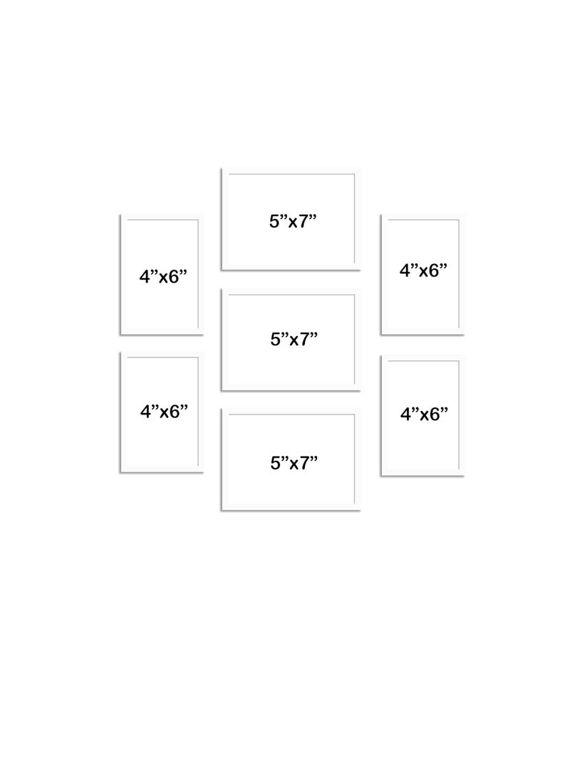 Art Street Art Street Set of 7 Wall Photo Picture Frame for Home Décor Eco Series Wall Photo Frame for Home Decoration (Size - 4x6, 5x7 Inchs, White)  - Image 2