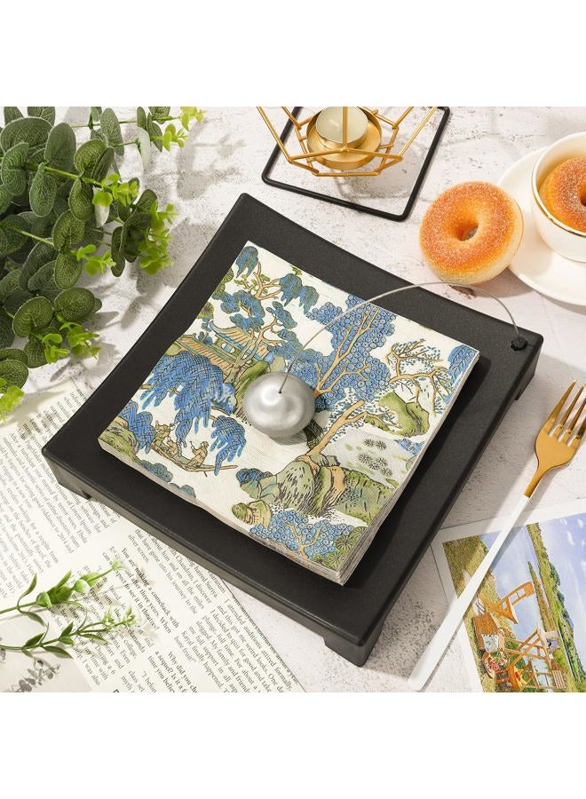 AnyDesign 50 Pcs Chinoiserie Paper Napkins Vintage Farmhouse Oriental Disposable Napkins Blue Green Luncheon Dinner Napkin for Party Table Decor Supplies - Image 4
