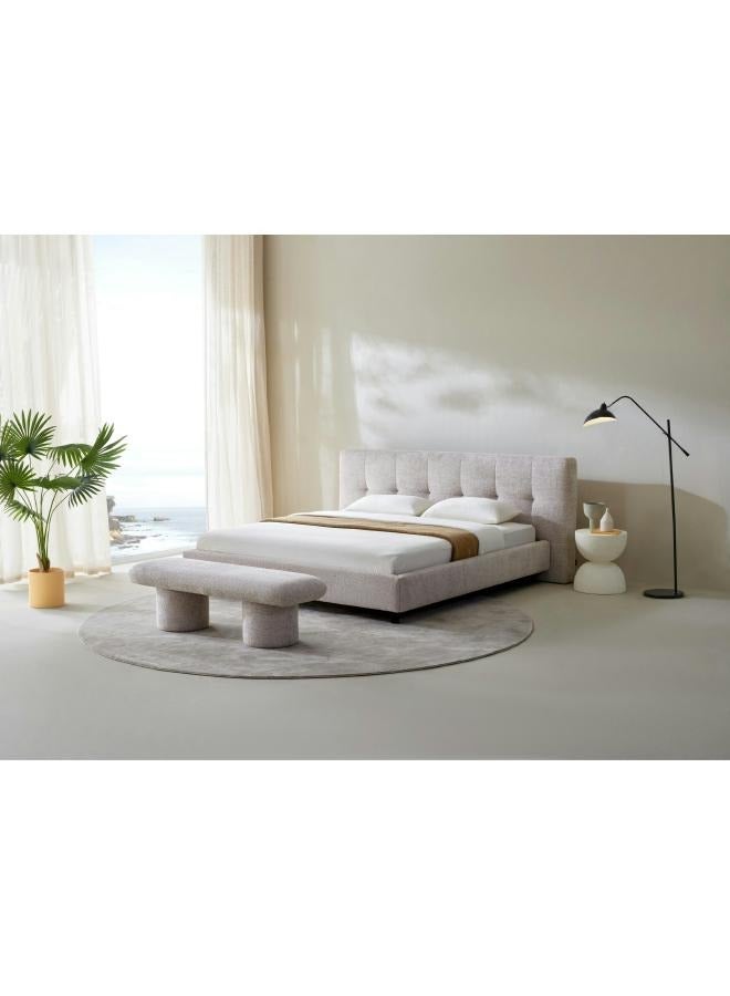 لوفت سرير ويفر، 180×200 سم، قماش، رمادي فاتح مع قاعدة من الألواح - FIG111/L018-B008 - Image 1