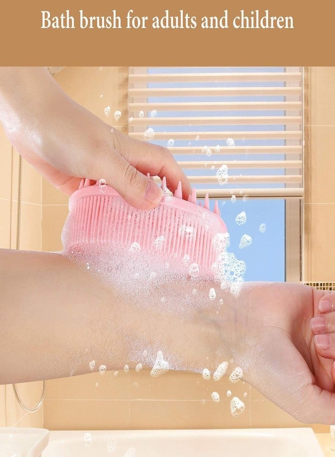 سيميكسيسن فرشاة استحمام سيليكون من سيمكسن، فرشاة 2 في 1 للوجه والجسم، تدليك أثناء الاستحمام، تنظيف لطيف للبشرة، مقشر للوجه، فرشاة استحمام للأطفال، فرشاة للجسم، تدليك فروة رأس الأطفال (4.7 × 2.8 × 1.6 بوصة) (فرشاة استحمام مع شامبو) - Image 4