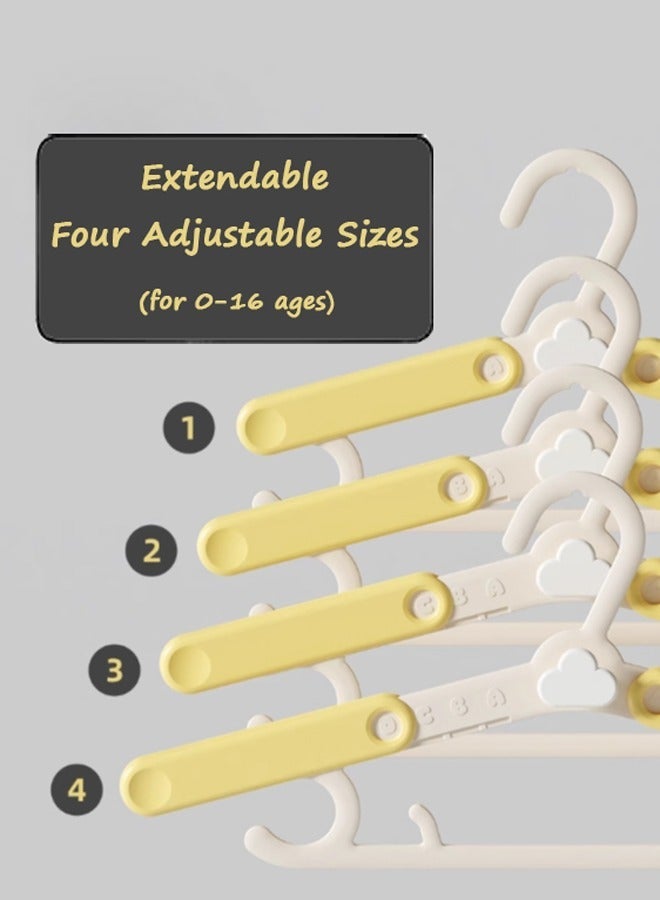 20 Pack Nursery Hangers for Kids,Adjustable Baby Hangers Clothing Set,Children's Extendable & Stackable Hangers for Newborn to Teenagers(Pink)(Yellow) - Image 5