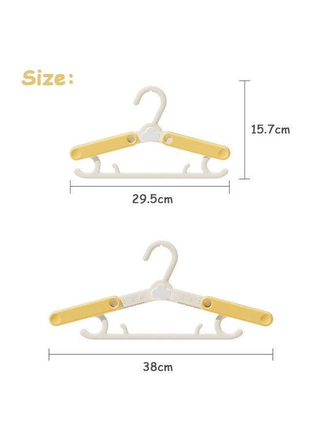 20 Pack Nursery Hangers,Adjustable Kid's Hangers,Non-Slip Hangers,Baby Clothes Hangers,Extendable & Stackable Kids Hangers for Newborn Baby Toddler Kids Child Clothes(Yellow) - Image 2
