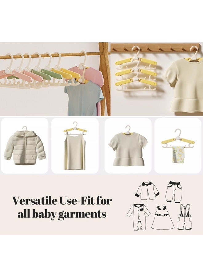 20 Pack Nursery Hangers,Adjustable Kid's Hangers,Non-Slip Hangers,Baby Clothes Hangers,Extendable & Stackable Kids Hangers for Newborn Baby Toddler Kids Child Clothes(Yellow) - Image 5