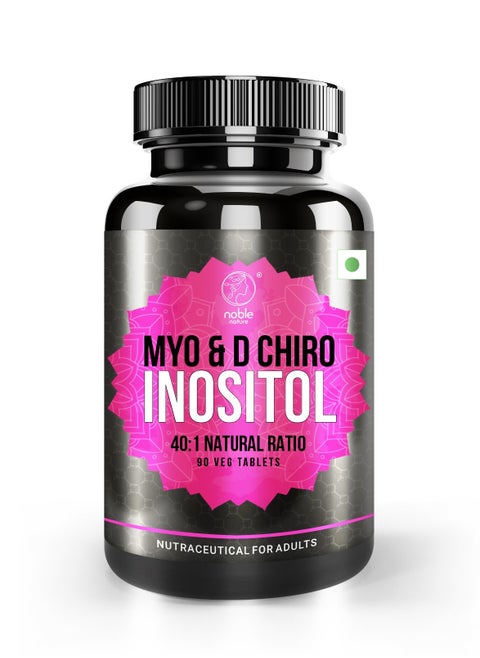 Myo & D-Chiro Inositol, Natural 40:1 Ratio - 90 Veg Tablets for PCOS Balance