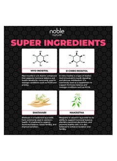 noble nature Myo & D-Chiro Inositol, Natural 40:1 Ratio - 90 Veg Tablets for PCOS Balance  - Image 4