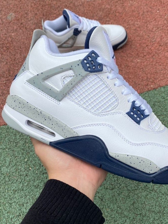 Pure Original Aj4 Lava Basketball Shoes Midnight Blue Electric Mother White Cement Paris Men'S And Women'S Sports Shoes - Image 5