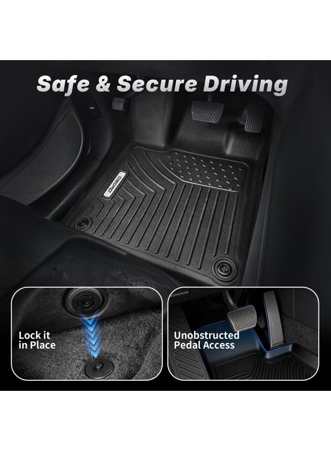 oEdRo Floor Mats Fit for 2011-2023 Dodge Charger/Chrysler 300 (RWD), Black TPE All Weather Front & 2nd Seat Custom Fit Liners - Image 2
