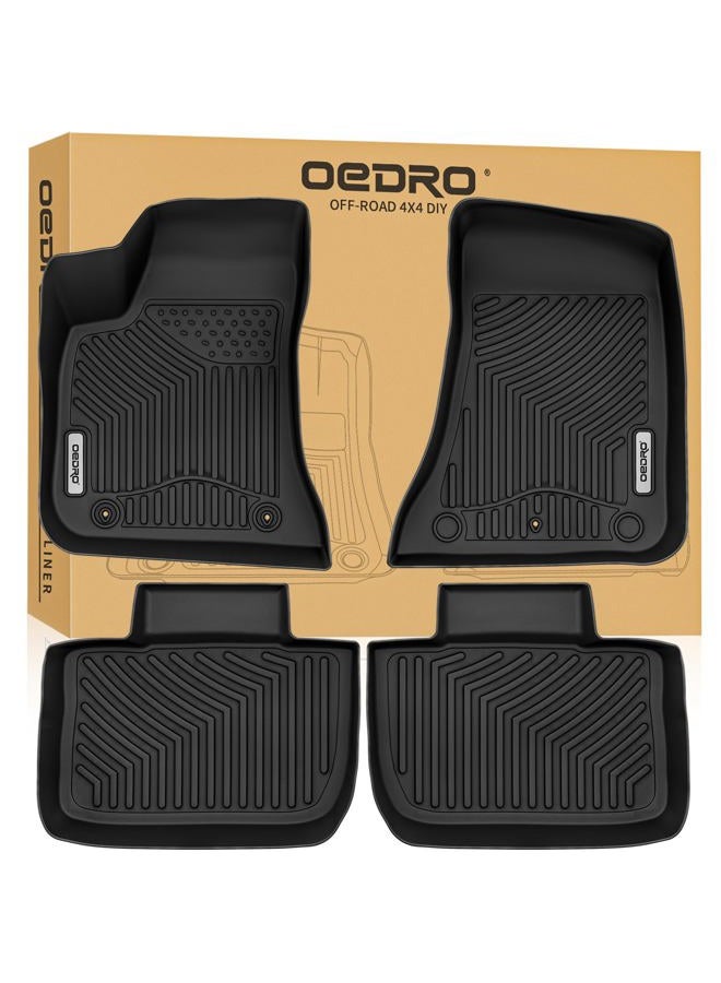 oEdRo Floor Mats Fit for 2011-2023 Dodge Charger/Chrysler 300 (RWD), Black TPE All Weather Front & 2nd Seat Custom Fit Liners - Image 1