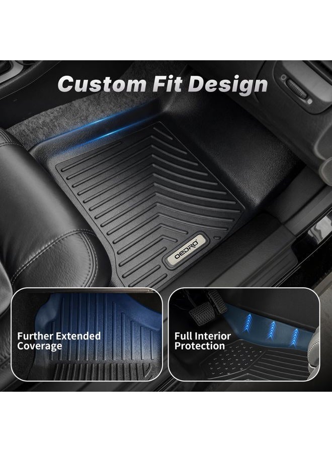 oEdRo Floor Mats Fit for 2011-2023 Dodge Charger/Chrysler 300 (RWD), Black TPE All Weather Front & 2nd Seat Custom Fit Liners - Image 3