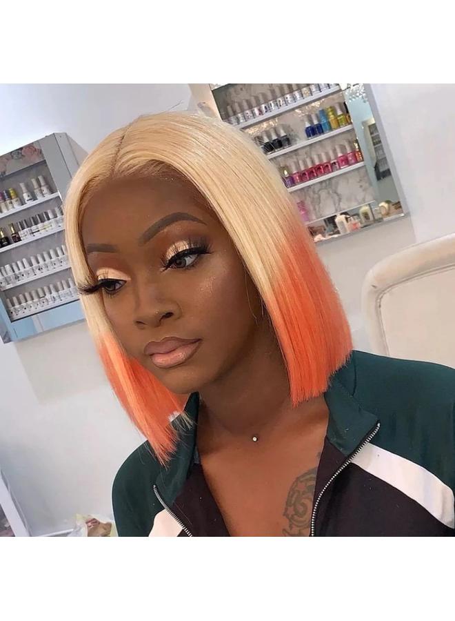 Bluejw Bobo Head Wig Hair European And American Wig Women's Short Straight Hair Middle Gradient Chemical Fiber Head Cover Ombrewig - Image 4