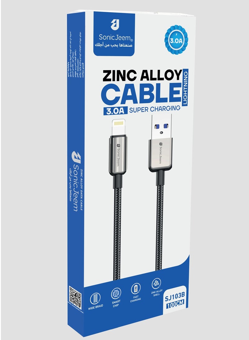 SONIC JEEM Zinc Alloy Super Charging data cable - Lightning - SJ103B  - Image 5