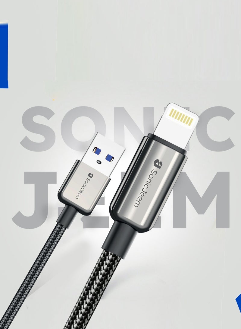 SONIC JEEM Zinc Alloy Super Charging data cable - Lightning - SJ103B  - Image 2