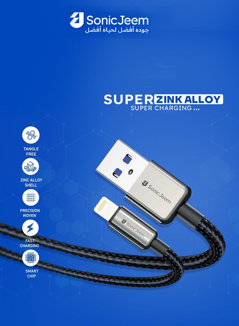 SONIC JEEM Zinc Alloy Super Charging data cable - Lightning - SJ103B  - Image 4