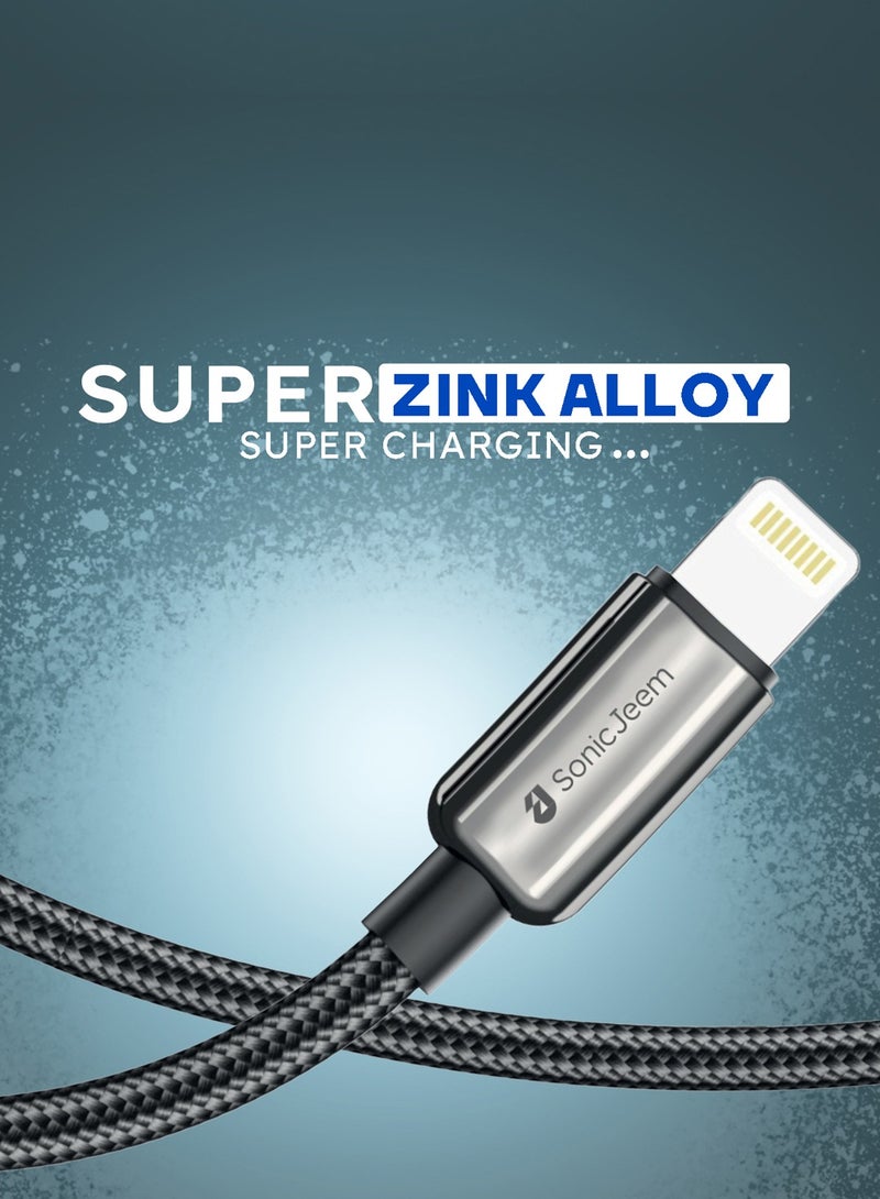 SONIC JEEM Zinc Alloy Super Charging data cable - Lightning - SJ103B  - Image 3