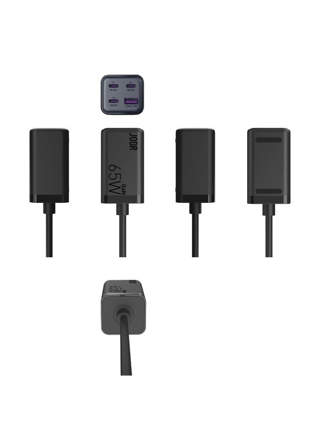 JODA Voltar 65W Charging Station – GaN Technology Desktop Charger with 3x Type-C & 1x USB-A Ports for 4 Devices - Image 3