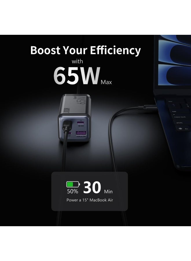 JODA Voltar 65W Charging Station – GaN Technology Desktop Charger with 3x Type-C & 1x USB-A Ports for 4 Devices - Image 4