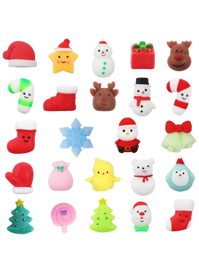 DERAYEE - 24 Pcs Christmas Mochi Squishy Toys, Christmas Squishies Stress Reliever Fidget Toys Bulk For Kids Boys Girls Christmas Party Favors Stocking Stuffers Goodie Bags Fillers Classroom Prizes - Image 1