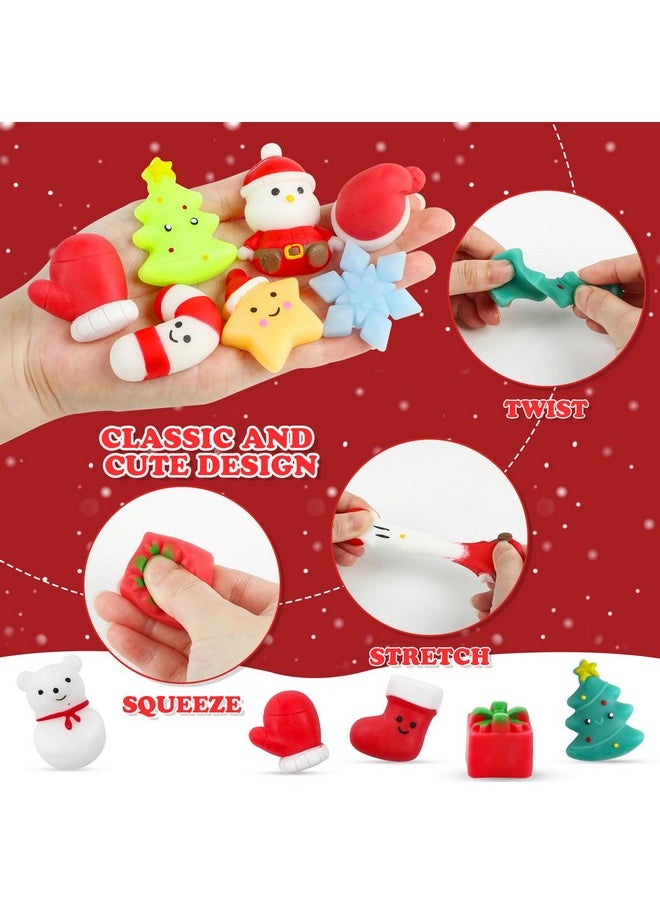 DERAYEE - 24 Pcs Christmas Mochi Squishy Toys, Christmas Squishies Stress Reliever Fidget Toys Bulk For Kids Boys Girls Christmas Party Favors Stocking Stuffers Goodie Bags Fillers Classroom Prizes - Image 1