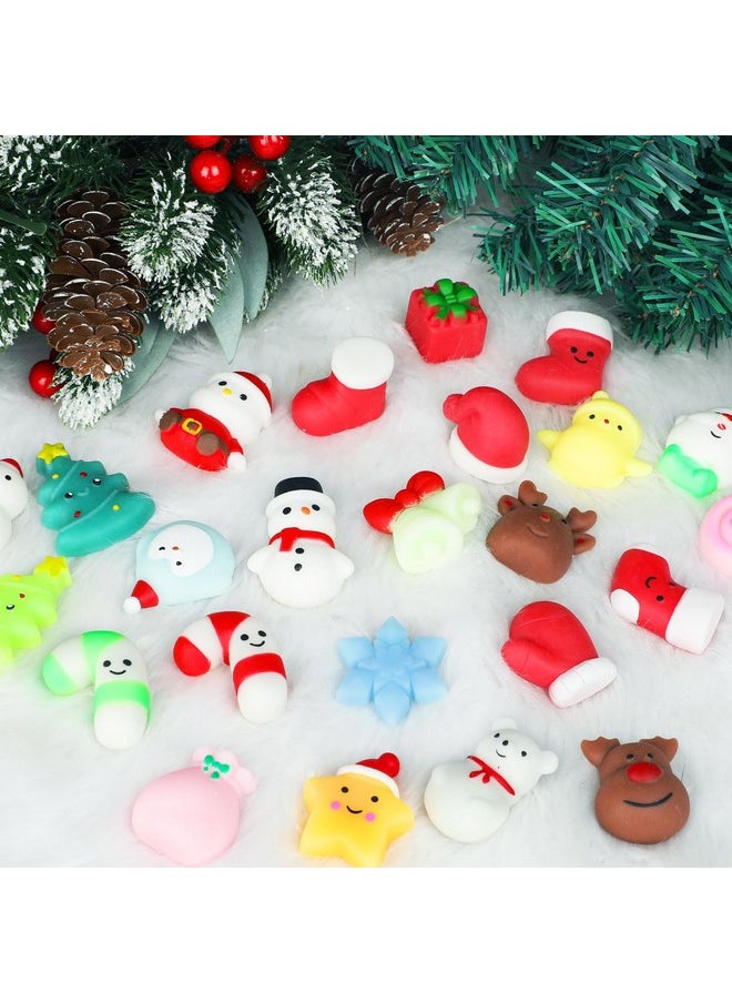 DERAYEE - 24 Pcs Christmas Mochi Squishy Toys, Christmas Squishies Stress Reliever Fidget Toys Bulk For Kids Boys Girls Christmas Party Favors Stocking Stuffers Goodie Bags Fillers Classroom Prizes - Image 1