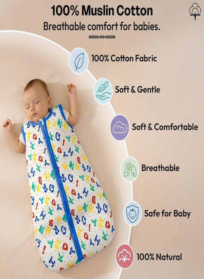 StarAndDaisy Sleeping Sack for Baby 0 to 12 Months / 100% Pure Organic Sleeping Sack Swaddle for New Born/Soft & Breathable Multipurpose Baby Sleep Sack -Alphabet Print - Image 3