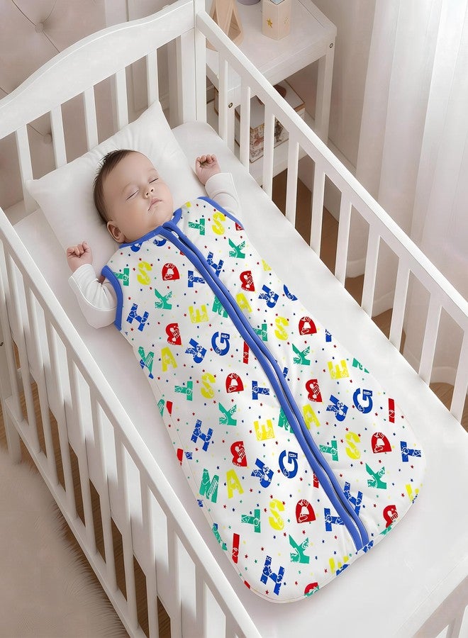 StarAndDaisy Sleeping Sack for Baby 0 to 12 Months / 100% Pure Organic Sleeping Sack Swaddle for New Born/Soft & Breathable Multipurpose Baby Sleep Sack -Alphabet Print - Image 1
