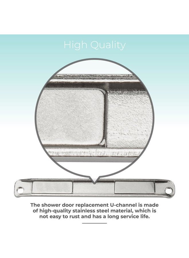 GRONGU Shower Door Replacement Stainless Steel U-Channel with Shower Door Magnet and Screws Fit for Swinging Shower Doors Pivot Shower Doors - Image 4