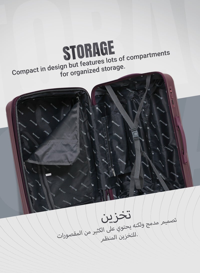 STARLIFE Luggage Set 3 Pieces PP Hard Side Bag 360 Degree Spinner Wheels Trolley Luggage Set With TSA Lock 20/24/28 Inches - Image 3