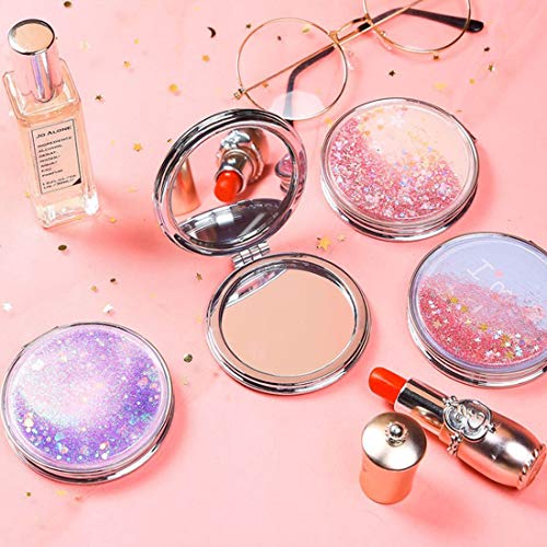 adbeni Metal Travel Mirror Compact Cosmetic Bag Mirror for Women Magnifying Mirror for Makeup, Shade-BT2001-01, 42g, Round, Hand Mirror, Assorted - Image 5
