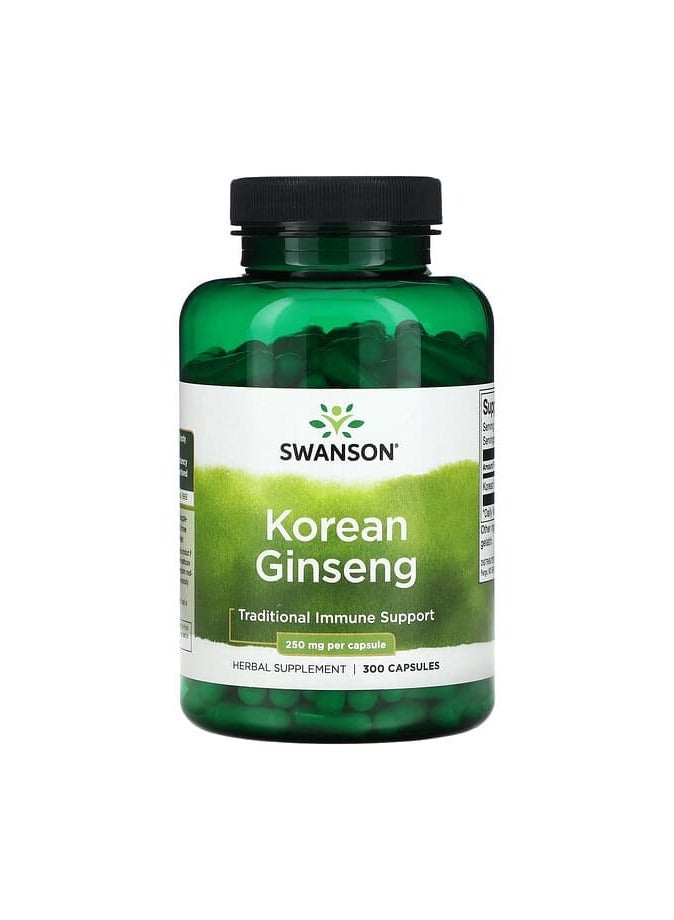 الجينسنغ الكوري، 250 ملغ، 300 كبسولة