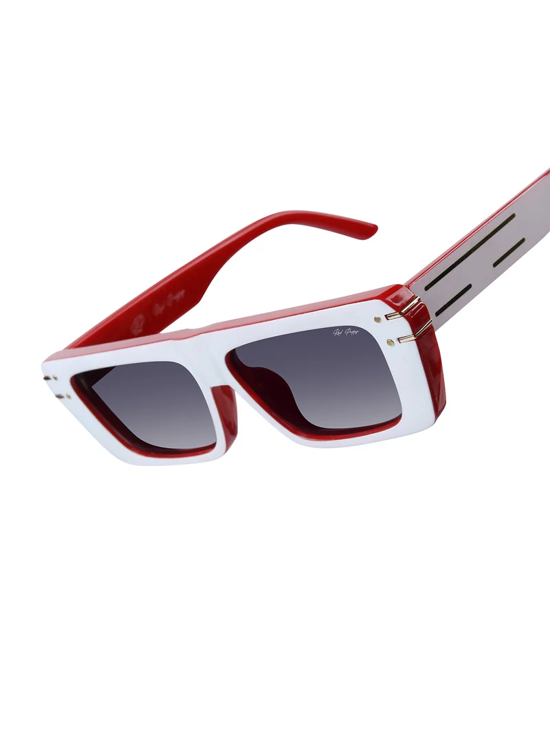 Woggles Red Pappy Tyntix White Rectangle Sunglasses