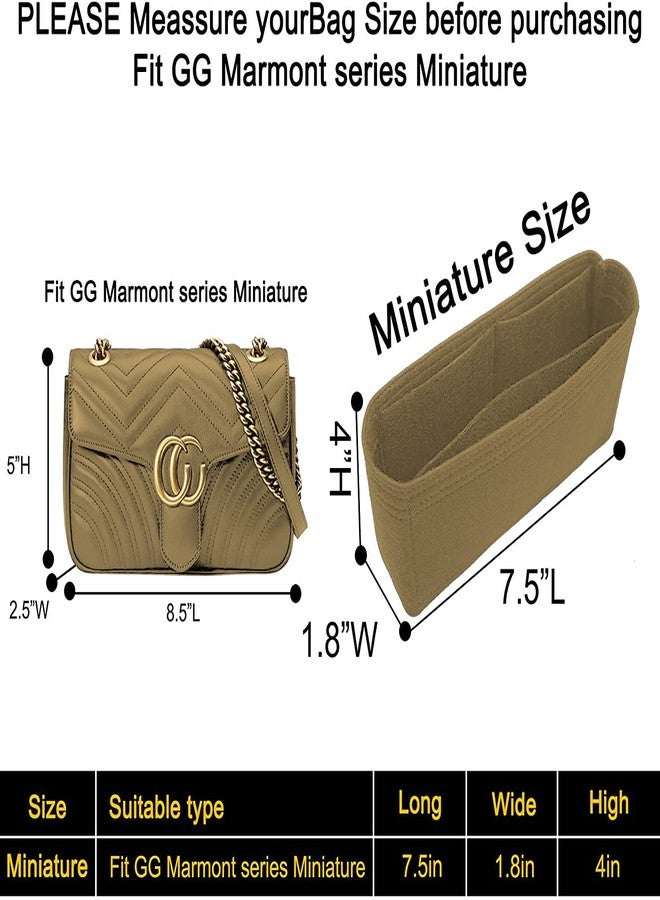 GREENSHEEP Women Felt Fabric Purse Organizer Inserts for Ladies Shoulder Handbag, Tote, Hobo Bag Purse Divider, Multiple Storage Compartment (Beige) (11x2.2x6) (Size - Medium) - Image 5