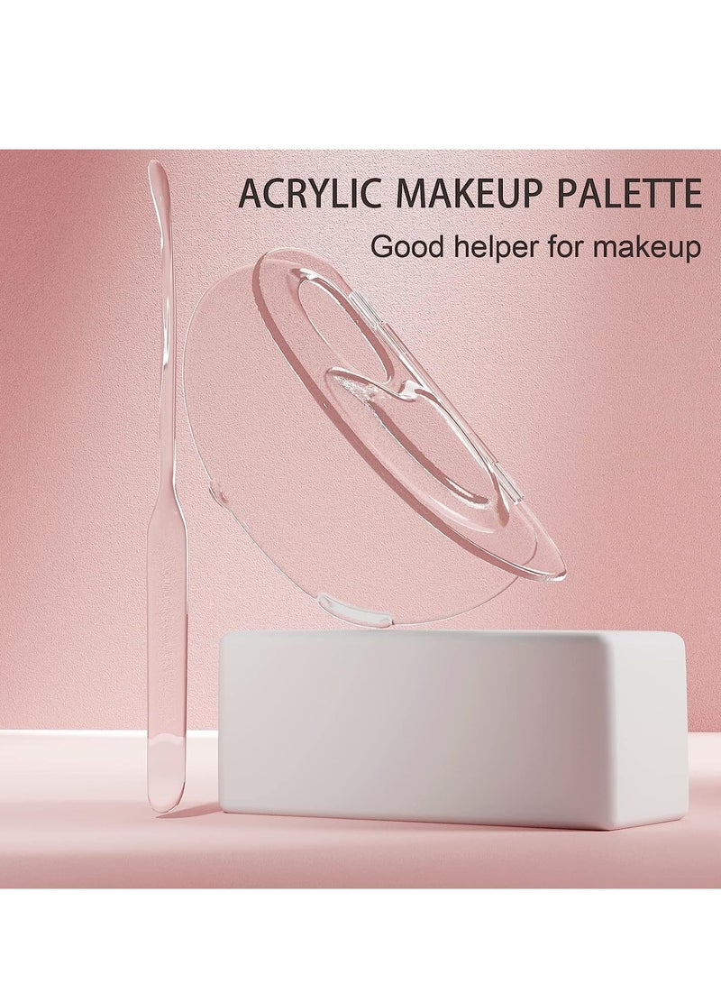 SYOSI Hand Makeup Mixing Palette with Felt Bag Makeup Hand-Held Palette Nail Art Manicure Palette Clear Makeup Palette for Mixing Foundation  - Image 2
