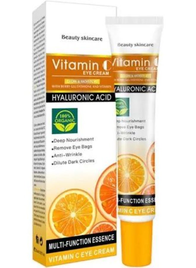 Vitamin С Whitening Eye Cream Anti Wrinkle Dark Circles Hyaluronic Acid Anti Ageing Whitening Cream Eye Bags Removal Deep Nourishment Whitening Eye Cream Multi Function Essence 25ml